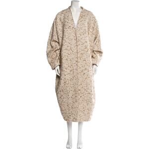 By Malene Beige Wool Birger Printed Coat Size 36